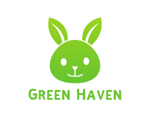 Green Eco Rabbit logo design