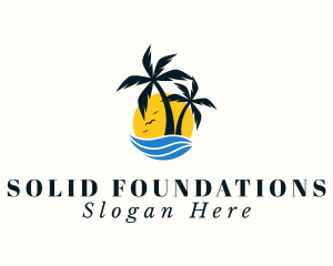 Aqua Tropical Island Logo
