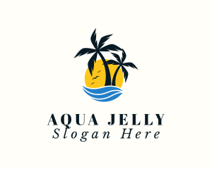 Aqua Tropical Island logo design