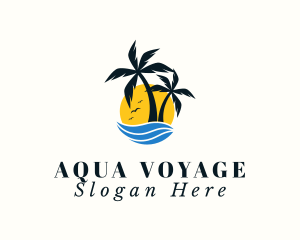 Aqua Tropical Island logo design