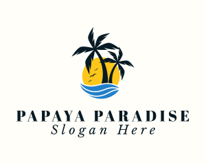 Aqua Tropical Island logo design