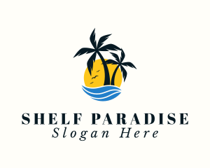 Aqua Tropical Island logo design