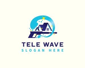 Pressure Wash Wave Cleaning logo design