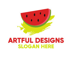 Watermelon Fruit Brushstroke logo