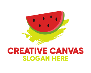 Watermelon Fruit Brushstroke logo