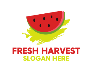 Watermelon Fruit Brushstroke logo