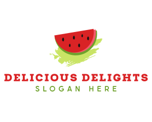 Sweet Watermelon Fruit logo design