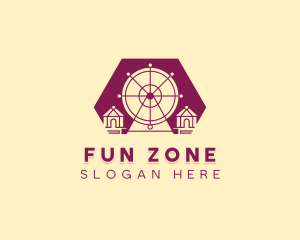 Ferris Wheel Funfair logo design