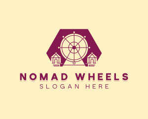 Ferris Wheel Funfair logo design