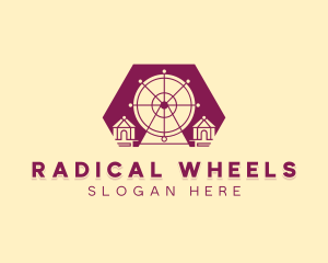 Ferris Wheel Funfair logo design