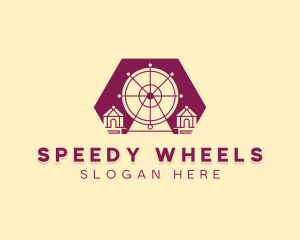 Ferris Wheel Funfair logo design