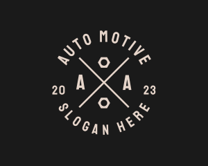 Auto Mechanic Hipster logo design