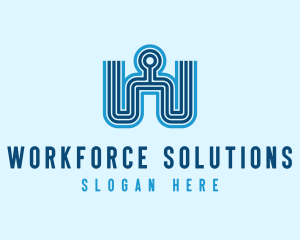 Generic Manpower Letter W logo design