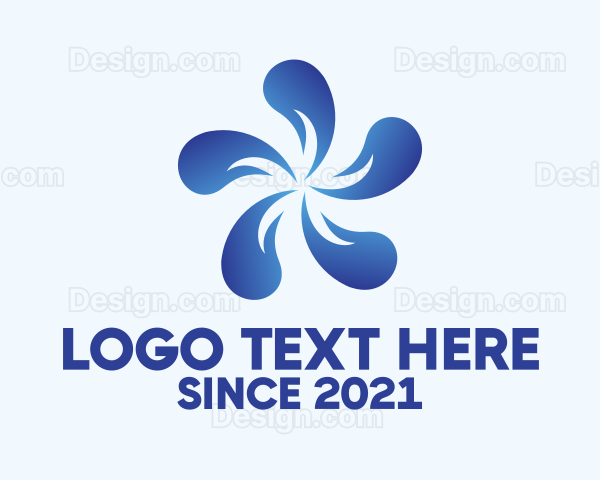 Blue Flower Petal Logo