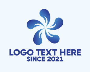 Blue Flower Petal logo