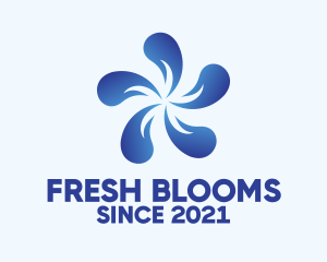 Blue Flower Petal logo design