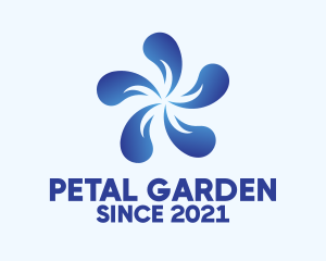 Blue Flower Petal logo design