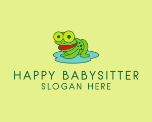 Happy Pond Frog  logo design