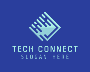 Blue Futuristic Technology logo