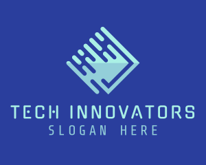 Blue Futuristic Technology logo