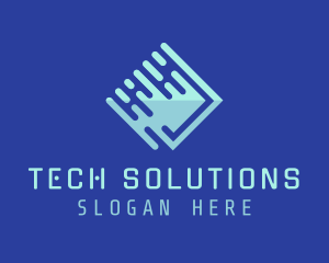 Blue Futuristic Technology logo