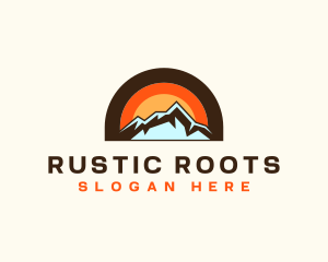 Rustic Travel Mountain logo design