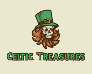 Irish Leprechaun Skull logo design