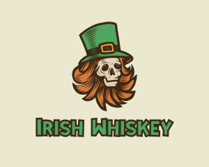 Irish Leprechaun Skull logo