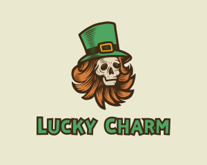 Irish Leprechaun Skull logo