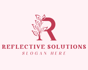 Feminine Natural Letter R logo design