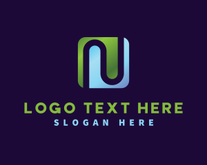 Wave  Technology Letter N logo design