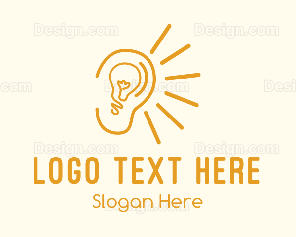 Bright Light Bulb Ear Logo