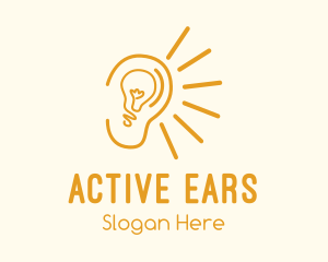 Bright Light Bulb Ear logo design