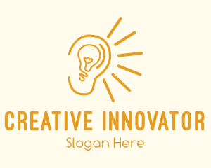 Bright Light Bulb Ear logo design