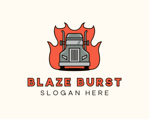 Blazing Freight Truck logo design