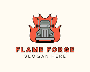 Blazing Freight Truck logo design