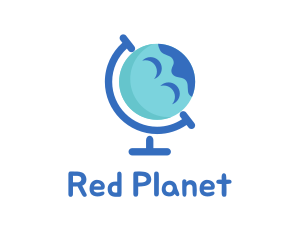 Blue Globe Planet logo design