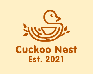 Brown Nest Bird  logo design