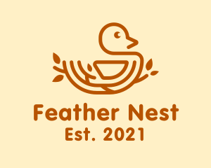 Brown Nest Bird  logo design