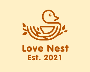 Brown Nest Bird  logo design