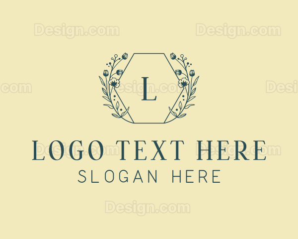 Organic Floral Wreath Logo