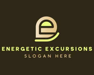 Modern Yellow Letter E logo design