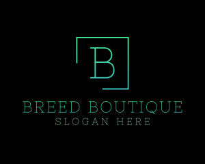 Serif Square Fashion Boutique logo design