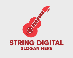 Red Guitar Player logo design