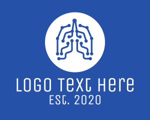 Pulmonology - Blue Lung Circuits logo design