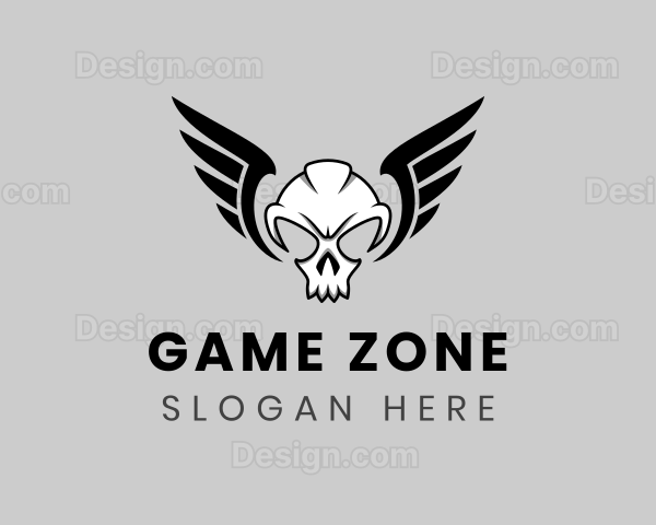 Skull Wings Gamer Logo