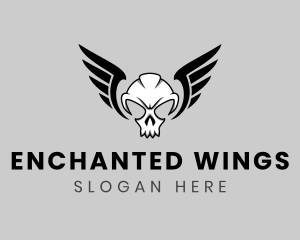 Skull Wings Gamer logo design