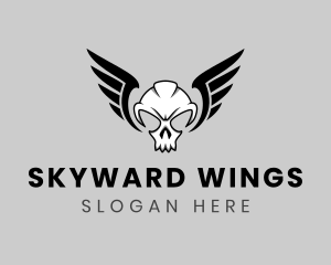 Skull Wings Gamer logo design