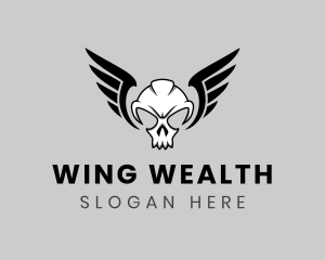 Skull Wings Gamer logo design