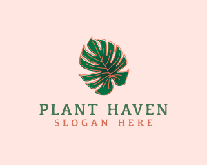 Monstera Deliciosa Plant logo design